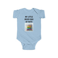 "My Little Mix Bag of Nuts" Multiracial Message Baby Onesie