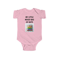"My Little Mix Bag of Nuts" Multiracial Message Baby Onesie
